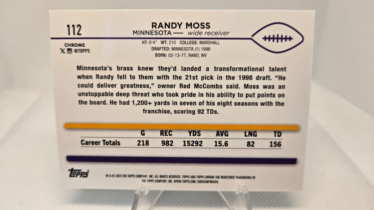 2024 Topps Chrome - Randy Moss #112 Green Sonar Refractor /99