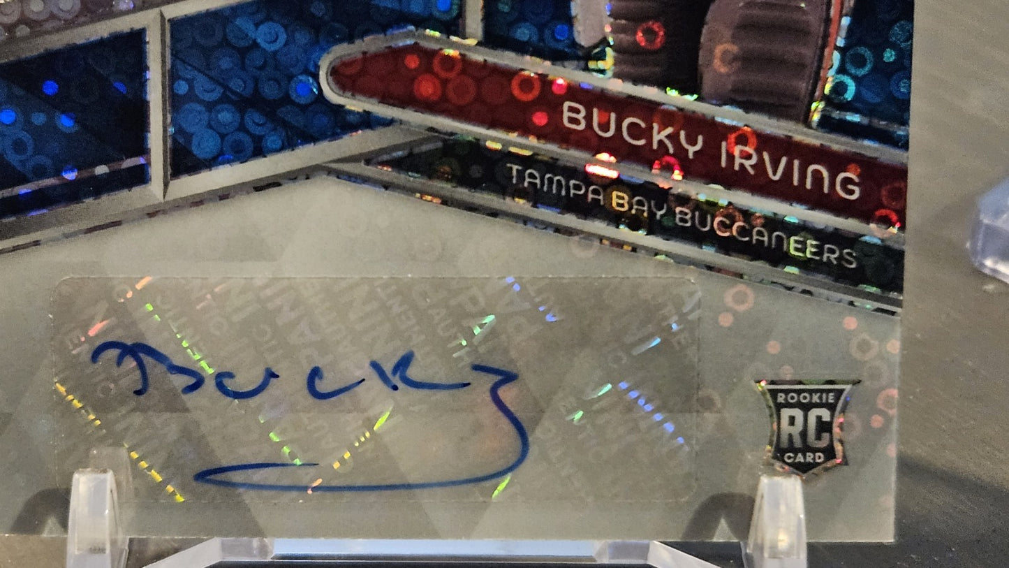 2024 Spectra BUCKY IRVING RC 4 Colored Patch AUTO Blue Neon #/50 Bucs Rookie RPA