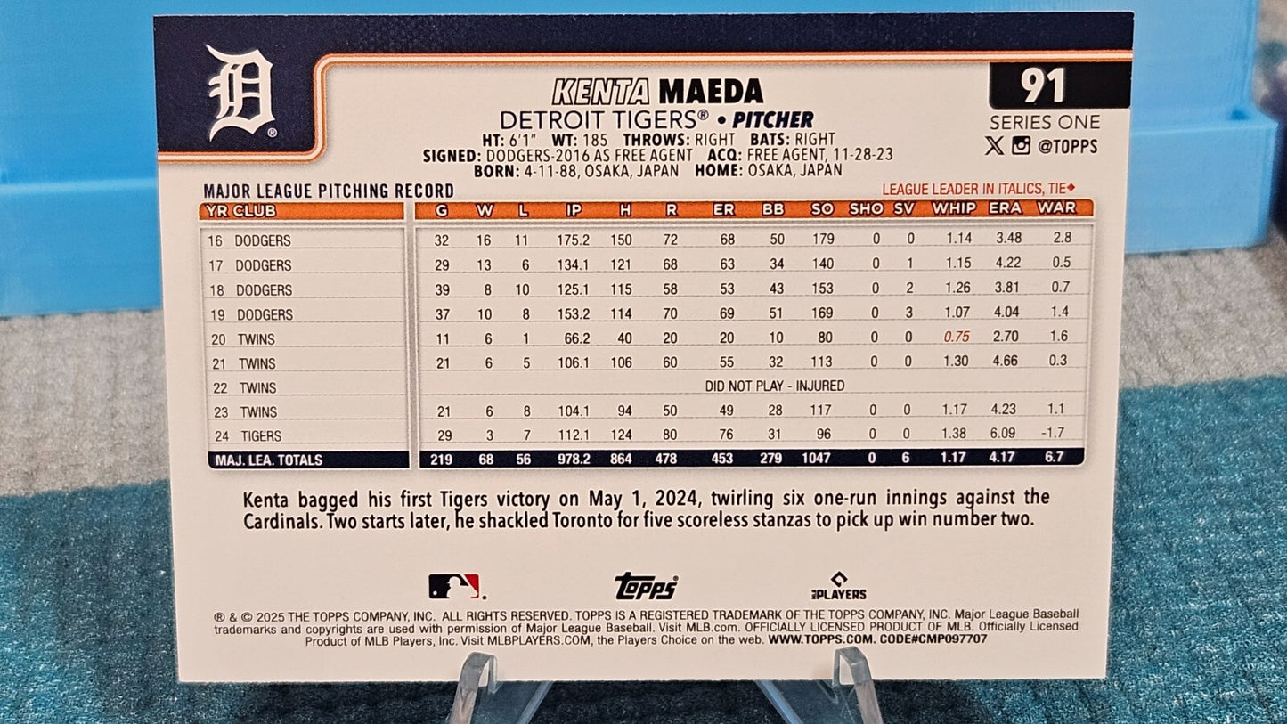 2025 Topps Series 1 - Kenta Maeda #91 Team Color