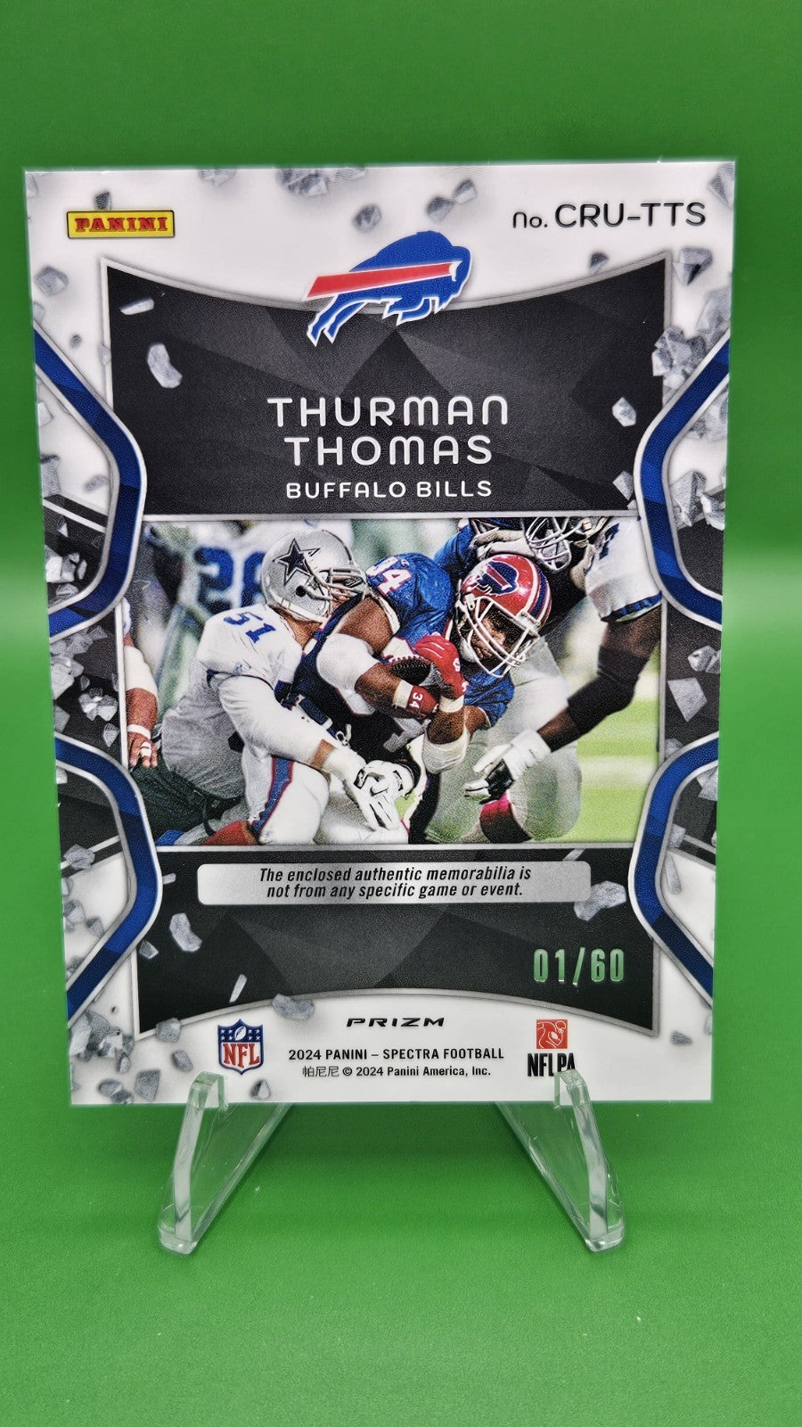 2024 Panini Spectra - Crush Thurman Thomas #CRU-29 Neon Blue Prizm 01/60 (MEM)