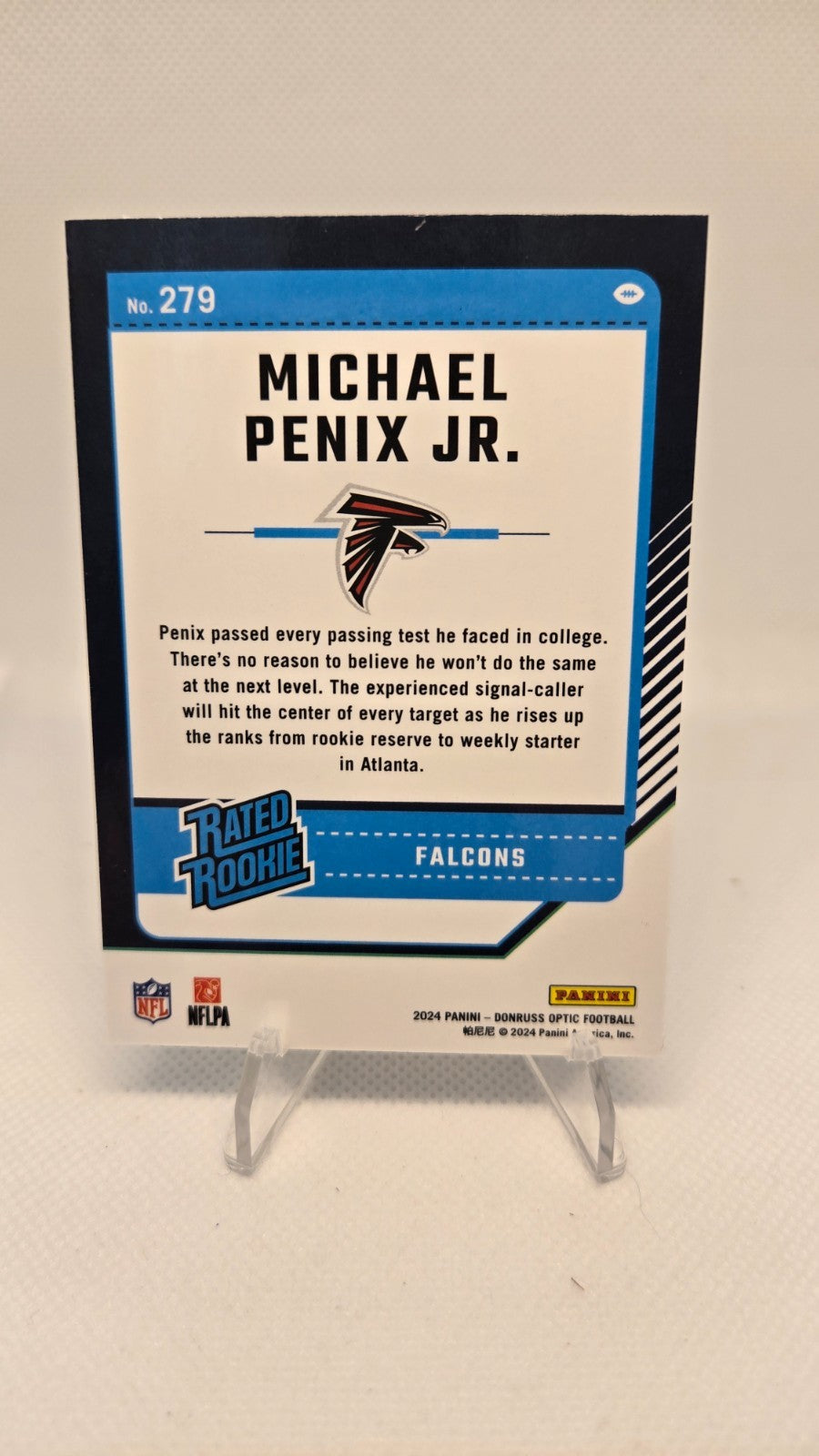 2024 Panini Donruss Michael Penix Jr. Optic Rated Rookie # 279 Base RC