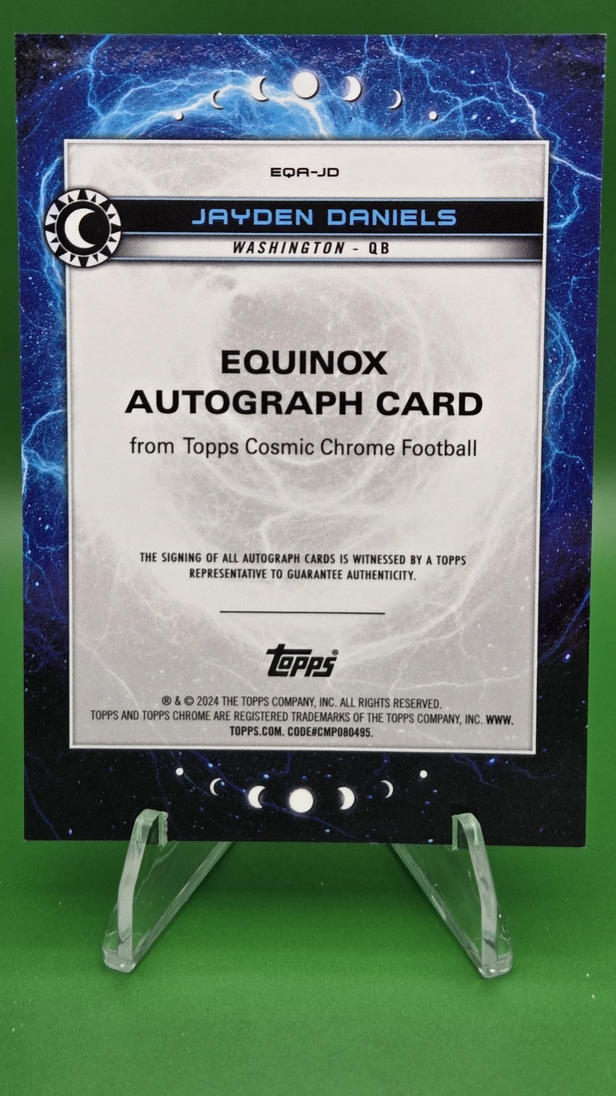 2024 Topps Chrome Cosmic Jayden Daniels Equinox Orange Galactic Rookie Auto /25