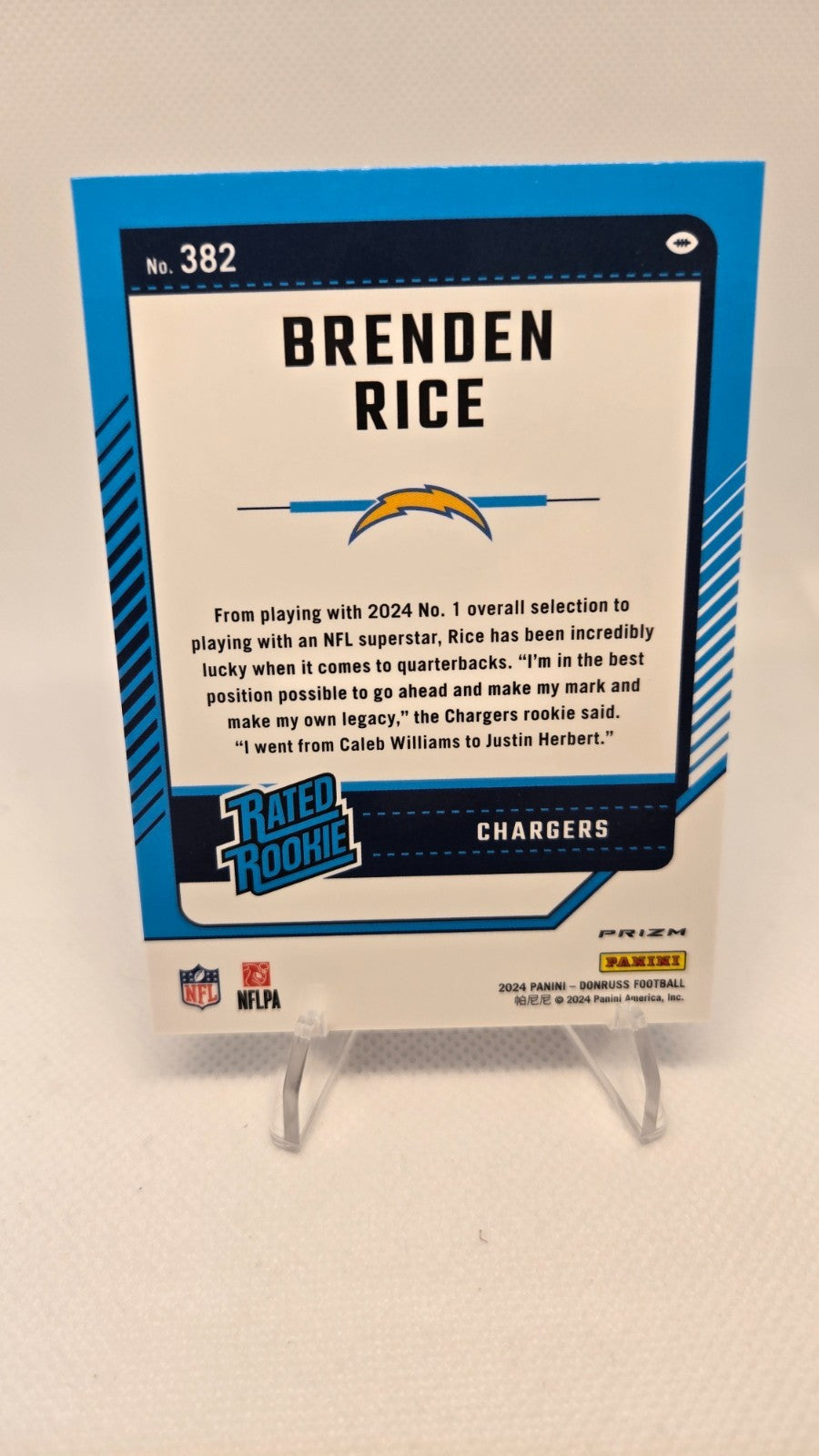 2024 Panini Donruss - Rated Rookie Brenden Rice #382 Optic Preview Red Wave...