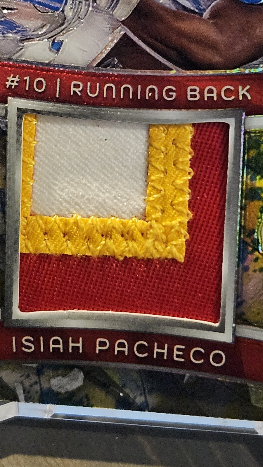 Isiah Pacheco Crush Patch Neon Splatter /8 - 2024 Panini Spectra Football Chiefs