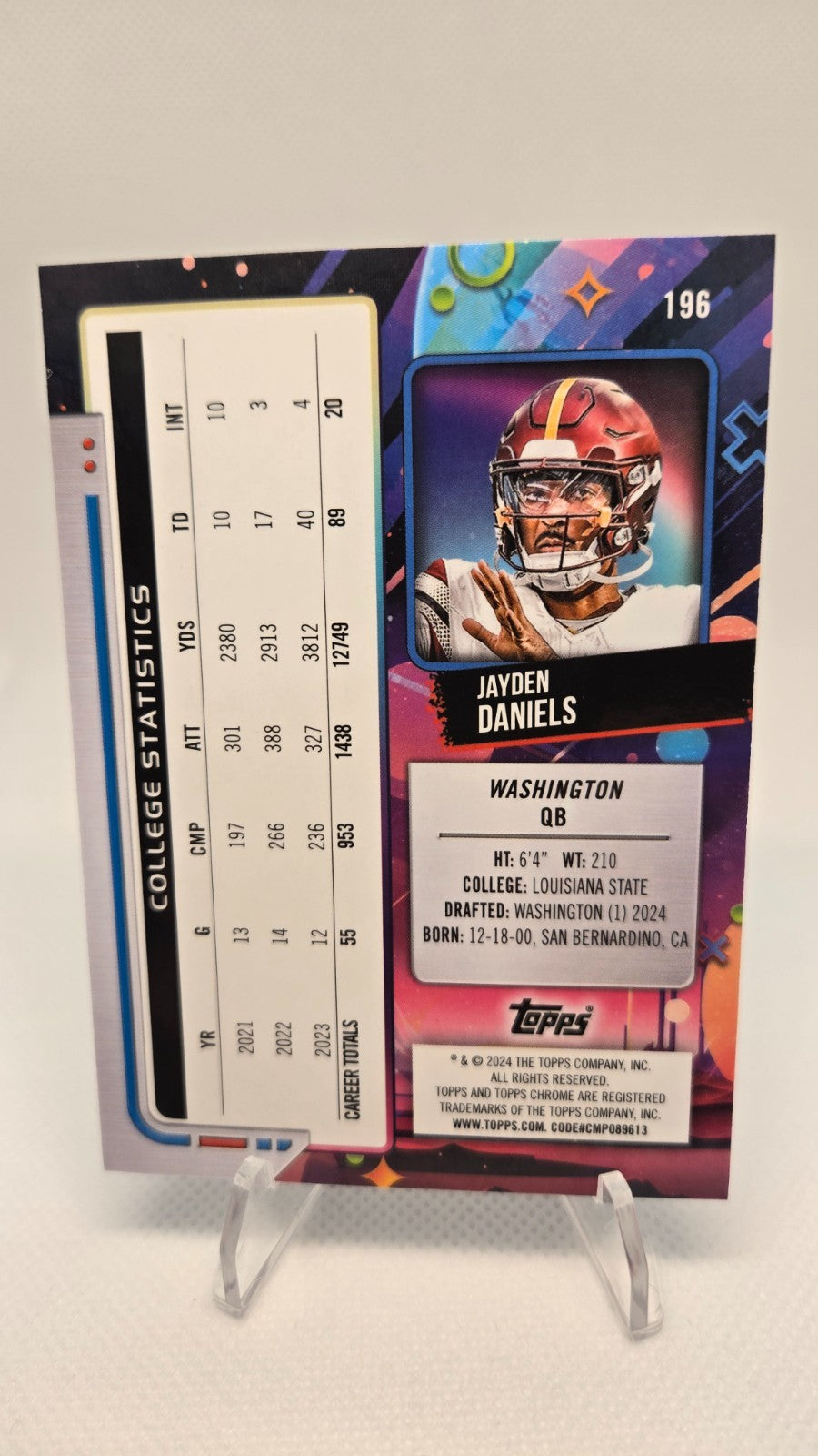 2024 Topps Cosmic Chrome - Rookies Jayden Daniels #196 (RC)