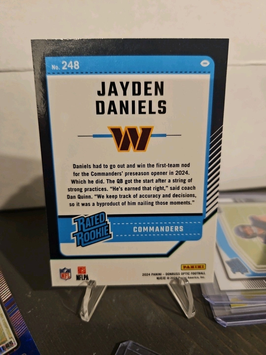 2024 Panini Donruss Optic - Rated Rookie Jayden Daniels #248 Blue Scope Prizm...