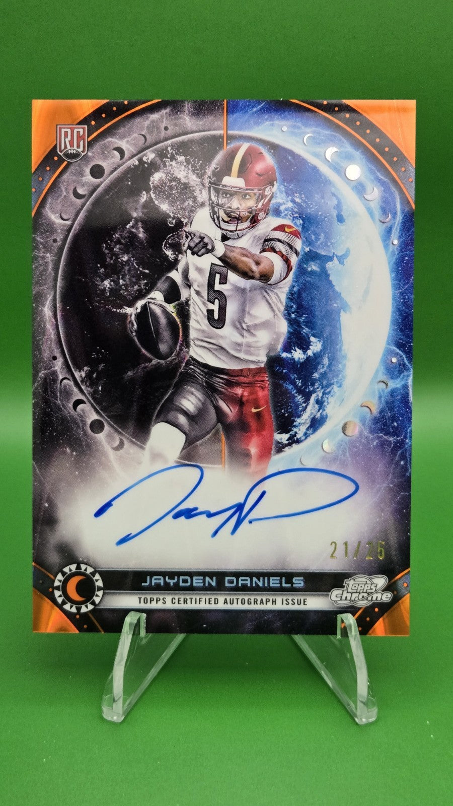 2024 Topps Chrome Cosmic Jayden Daniels Equinox Orange Galactic Rookie Auto /25
