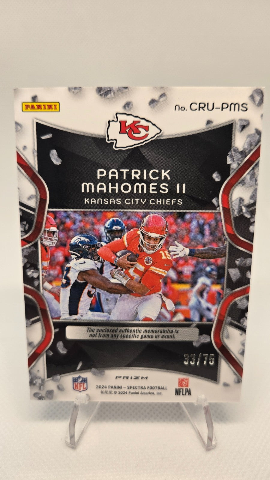 2024 Panini Spectra - Crush Patrick Mahomes II #CRU-PMS Hyper Prizm /75 (MEM)