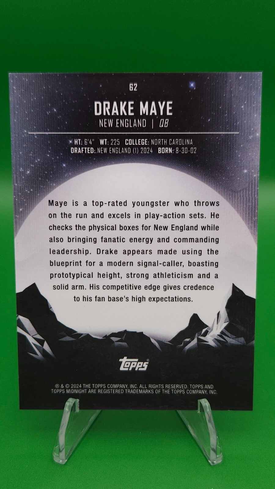 2024 Topps Midnight Football Drake Maye 25/25