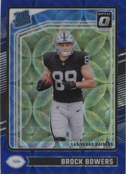 2024 Panini Donruss Optic - Rated Rookie Brock Bowers #215 Blue Scope Prizm (RC)