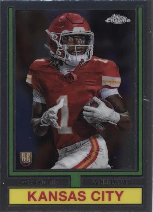 2024 Topps Chrome - 1974 Topps Football Xavier Worthy #74TF-8 (RC)