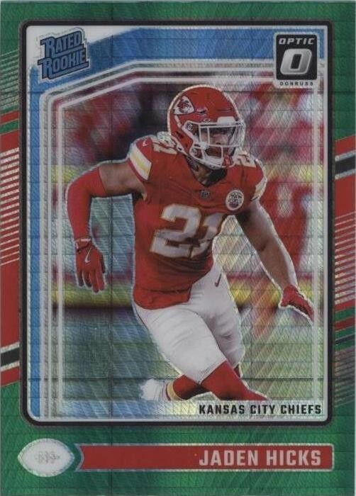 2024 Panini Donruss Optic - Rated Rookie Jaden Hicks #237 Green Hyper Prizm (RC)