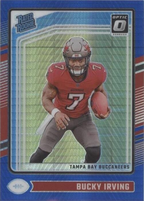 2024 Panini Donruss Optic - Rated Rookie Bucky Irving #216 Blue Hyper Prizm (RC)
