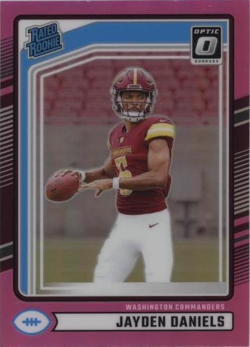 2024 Panini Donruss - Rated Rookie Jayden Daniels #389 Optic Preview Pink Prizm