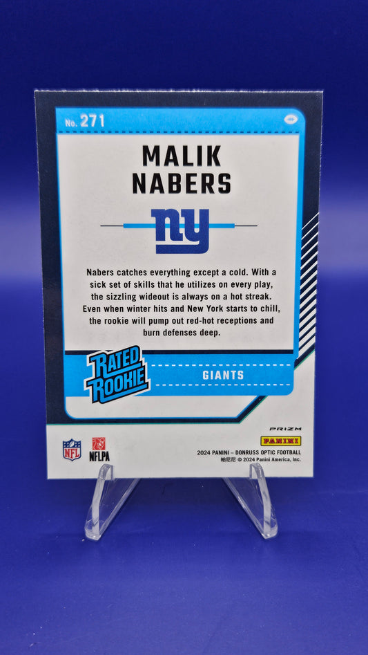 2024 Panini Optic Football Malik Nabers Blue Scope #271