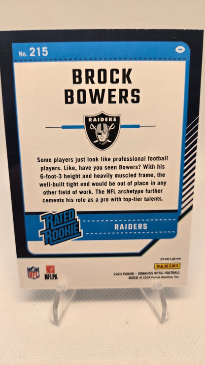 2024 Panini Optic - Rated Rookie Brock Bowers #215 Blue Hyper (RC)