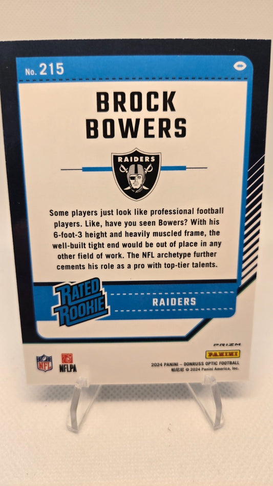 2024 Panini Optic - Rated Rookie Brock Bowers #215 Blue Hyper (RC)