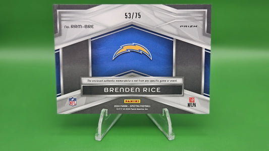 2024 Panini Spectra - Rising Rookie Materials Brenden Rice #RRM-BRE Celestial...