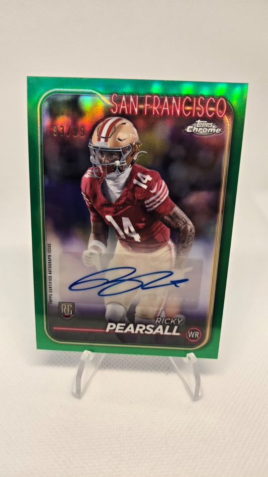 2024 Topps Chrome - Rookie Autographs Ricky Pearsall #RA-RPE Green Refractor /99