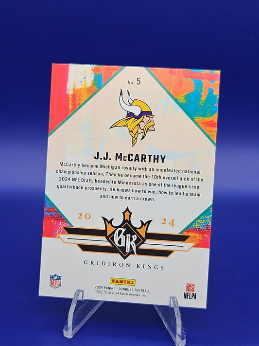 2024 Panini Donruss - Rookie Gridiron Kings J.J. McCarthy #5 (RC)