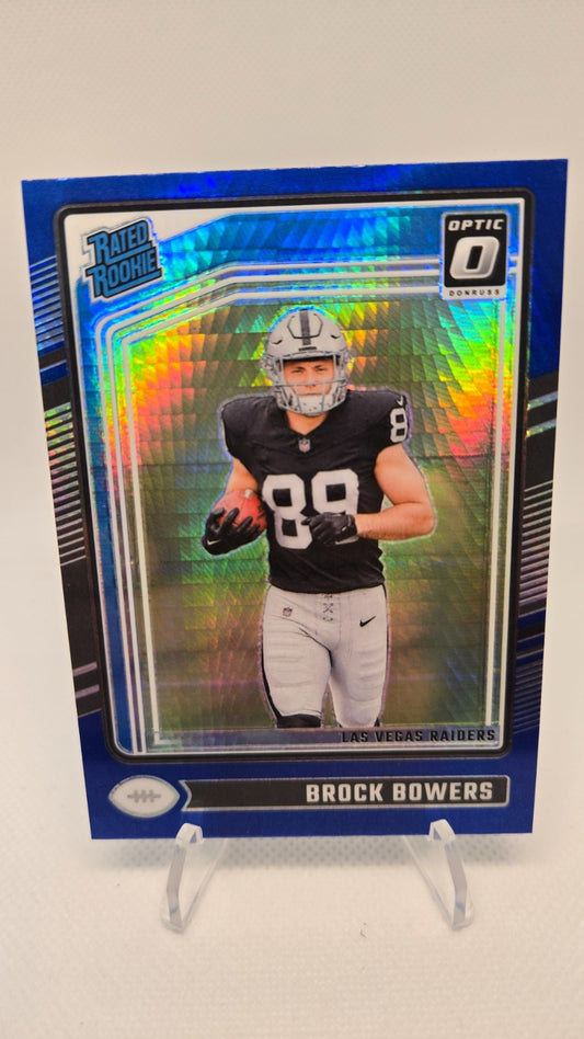 2024 Panini Optic - Rated Rookie Brock Bowers #215 Blue Hyper (RC)