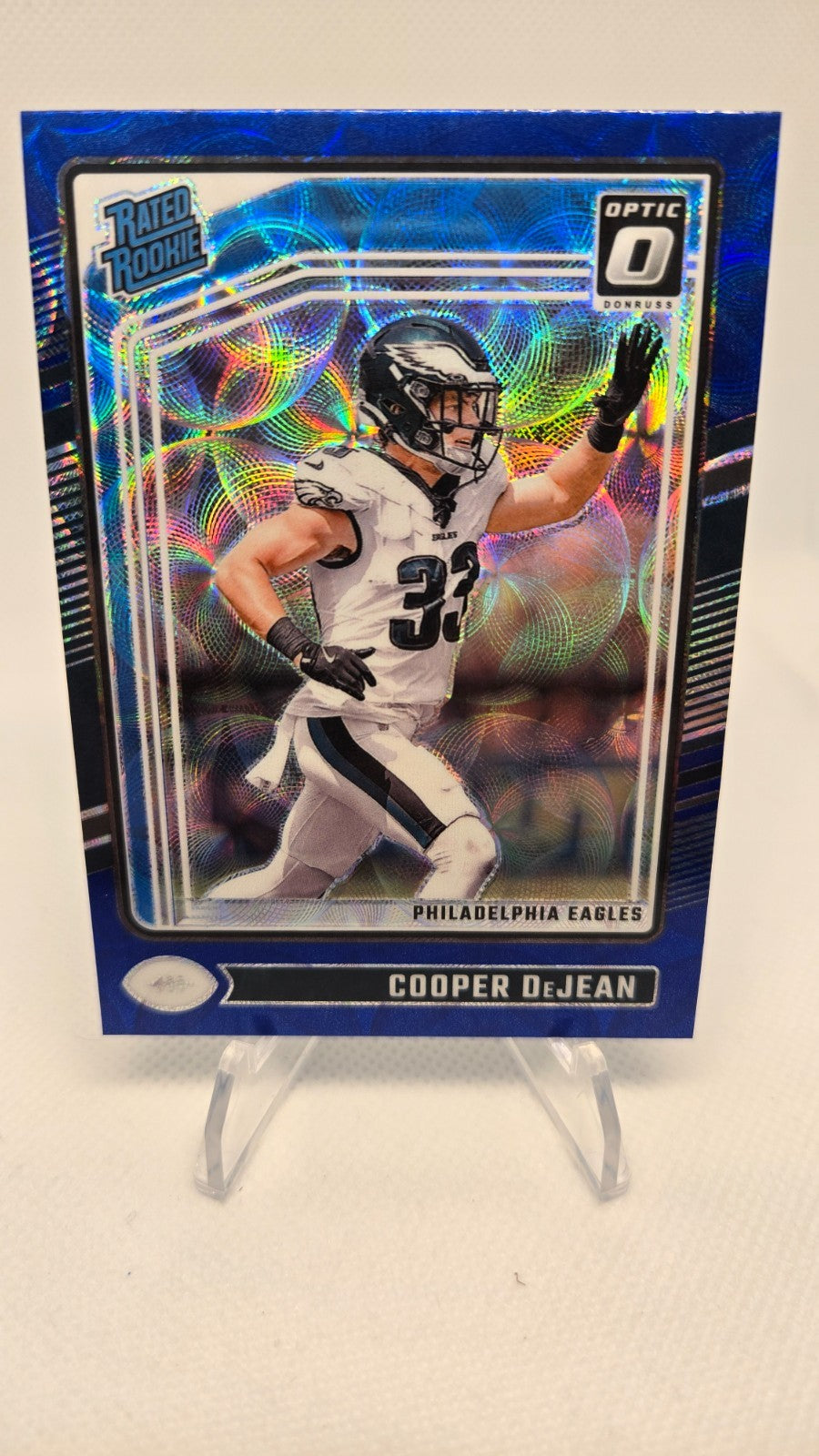 Cooper DeJean RC 2024 Panini Donruss Optic Rated Rookie Blue Scope #221 Eagles🦅