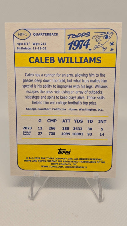 2024 Topps Chrome - 1974 Topps Football Caleb Williams #74TF-1 (RC)