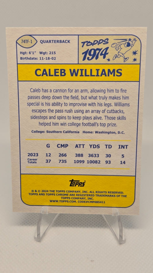 2024 Topps Chrome - 1974 Topps Football Caleb Williams #74TF-1 (RC)