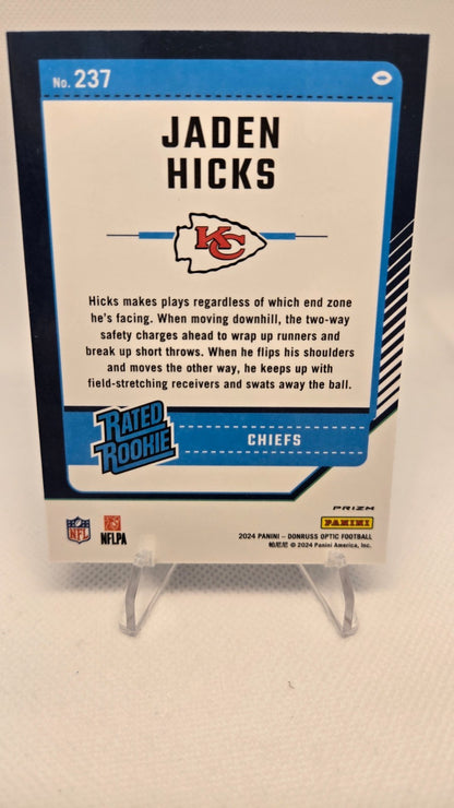 2024 Panini Donruss Optic - Rated Rookie Jaden Hicks #237 Blue Scope Prizm (RC)