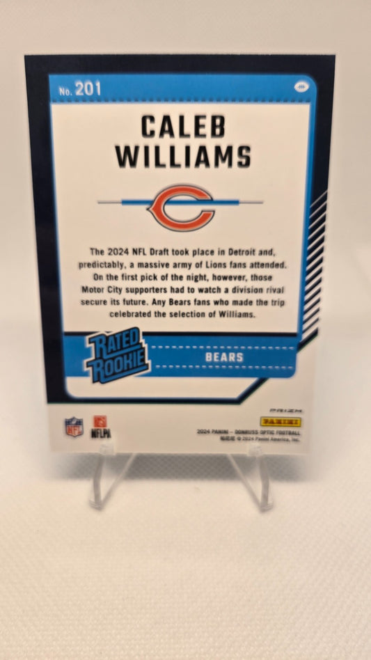 2024 Panini Donruss Optic - Rated Rookie Caleb Williams #201 Blue Scope Prizm...