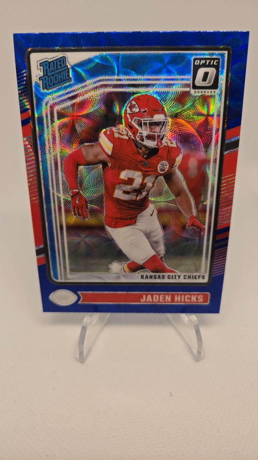 2024 Panini Donruss Optic - Rated Rookie Jaden Hicks #237 Blue Scope Prizm (RC)