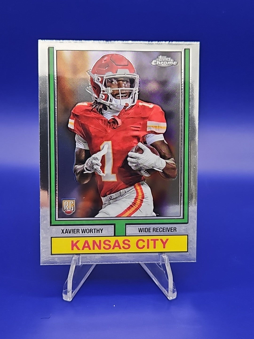 2024 Topps Chrome - 1974 Topps Football Xavier Worthy #74TF-8 (RC)