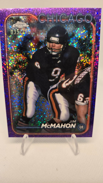 2024 Topps Chrome 18 Jim McMahon Purple Speckle Refractor /275 Chicago Bears 