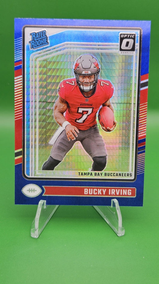 2024 Panini Donruss Optic - Rated Rookie Bucky Irving #216 Blue Hyper Prizm (RC)