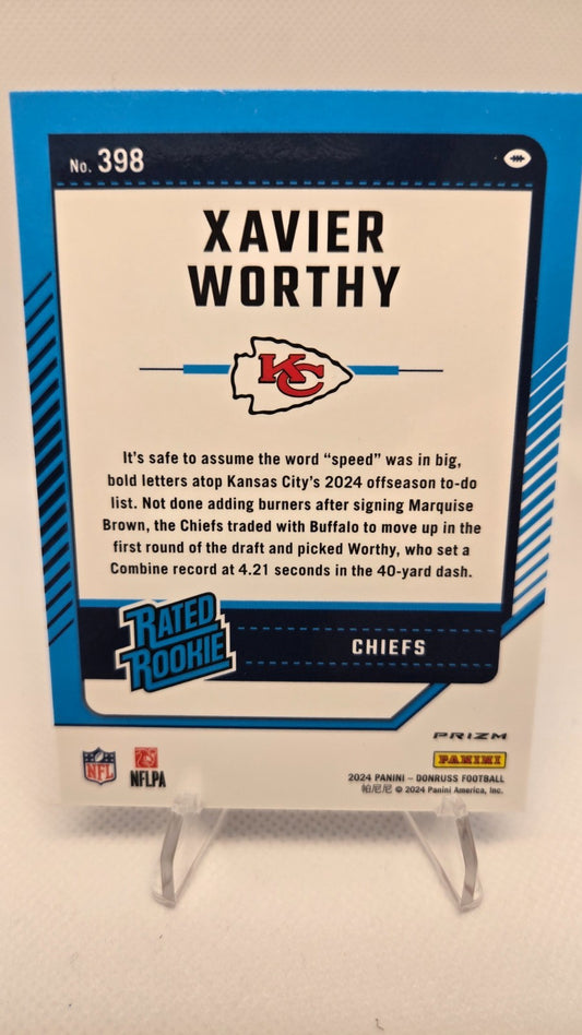 2024 Donruss Xavier Worthy Optic Rated Rookie Preview Red Wave #398