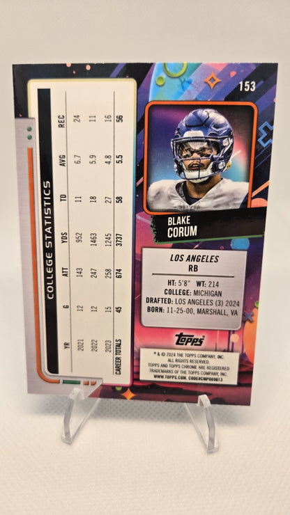 2024 Topps Chrome Cosmic #153 Blake Corum Purple Nebula Refractor #/150