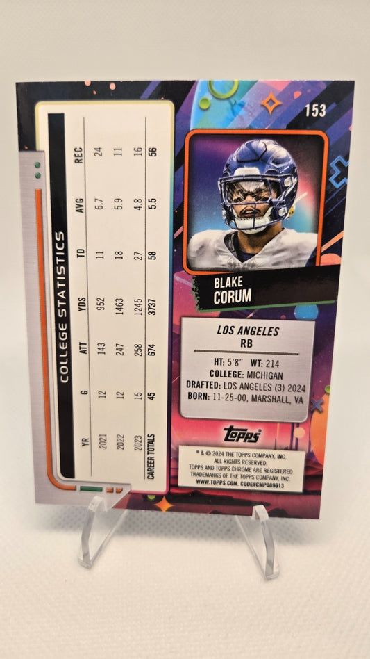 2024 Topps Chrome Cosmic #153 Blake Corum Purple Nebula Refractor #/150