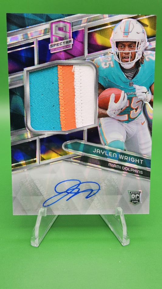 2024 Panini Spectra - Rookie Patch Autographs Jaylen Wright #232 Supernova Prizm