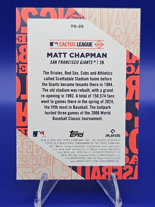 2025 Topps Series 1 - Training Grounds Matt Chapman #TG-25