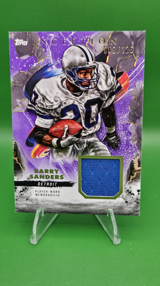 2024 Barry Sanders Topps Inception Relic Card- Player Worn 88/125