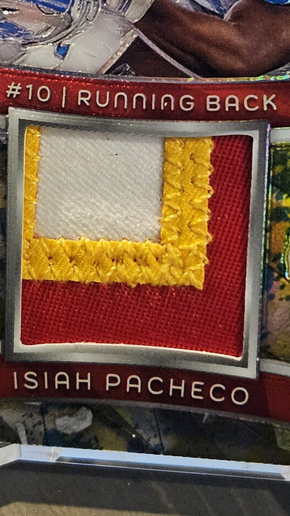 Isiah Pacheco Crush Patch Neon Splatter /8 - 2024 Panini Spectra Football Chiefs