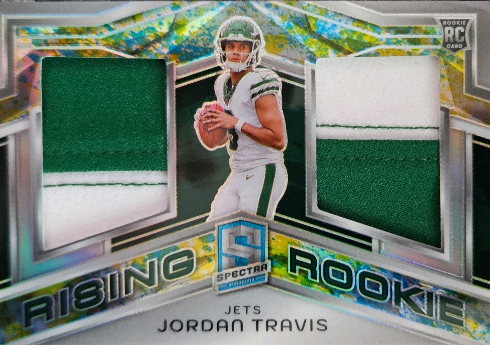 2024 Panini Spectra - Rising Rookie Jordan Travis #RRM-JTS Splatter Neon /8