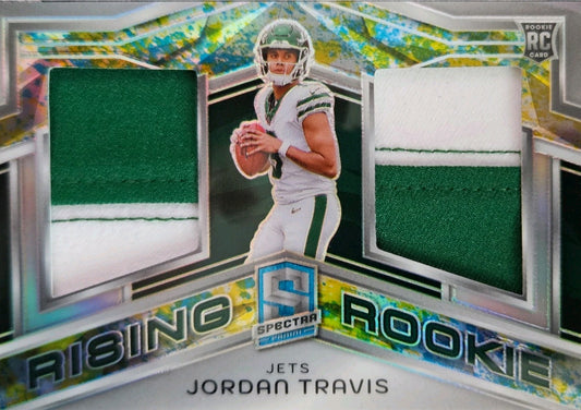 2024 Panini Spectra - Rising Rookie Jordan Travis #RRM-JTS Splatter Neon /8