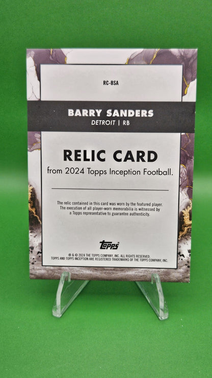 2024 Barry Sanders Topps Inception Relic Card- Player Worn 88/125
