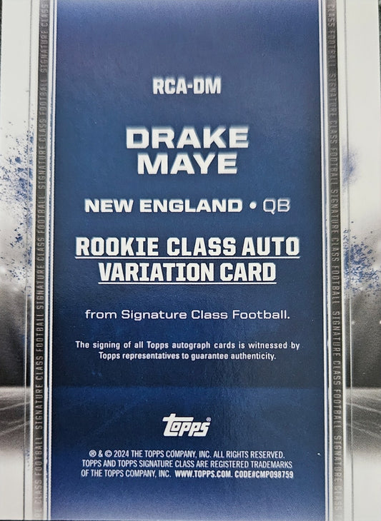 2024 Topps Signature Class Football Drake Maye Auto /225 Rookie RC #RCA-DM 