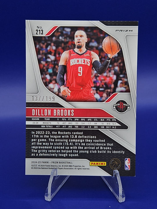 2024-25 Panini Prizm #213 Dillon Brooks Prizms Orange Seismic #/199