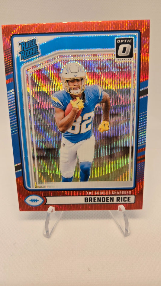 2024 Panini Donruss - Rated Rookie Brenden Rice #382 Optic Preview Red Wave...
