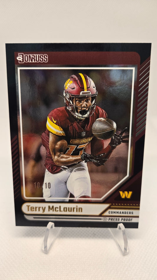 2024 Donruss Terry McLaurin Press Proof Black #10/10 #34 Washington Commanders