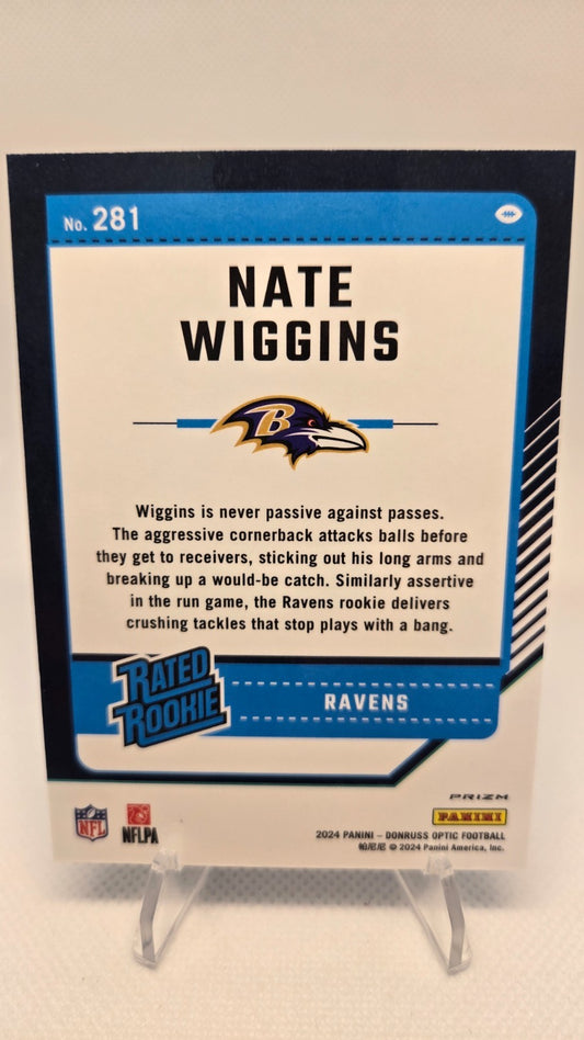 2024 Panini Donruss Optic - Rated Rookie Nate Wiggins #281 Blue Glitter Prizm...