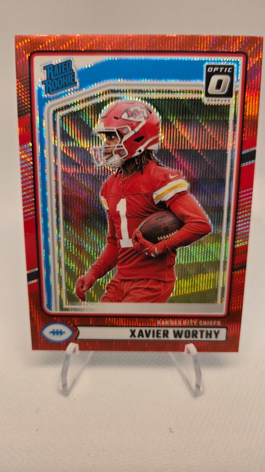 2024 Donruss Xavier Worthy Optic Rated Rookie Preview Red Wave #398